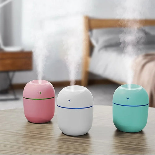 Přenosý ultrazvukový zvlhčovač s LED a aroma difuzérem