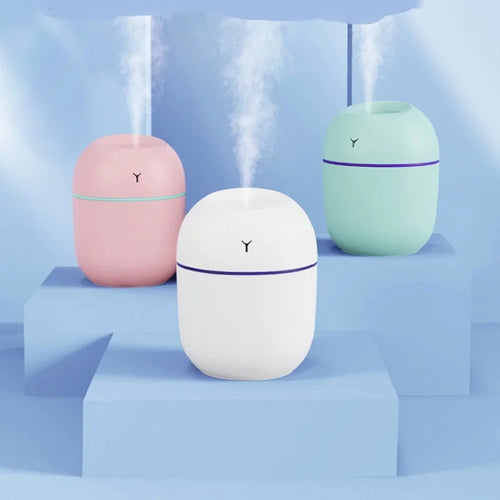 Přenosý ultrazvukový zvlhčovač s LED a aroma difuzérem