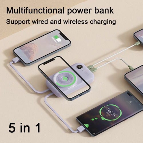 Magnetická mini powerbank s dvouvodičovým kabelem