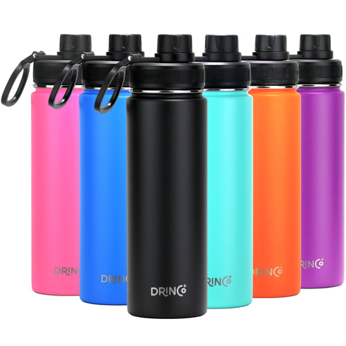 DRINCO® Sportovní láhev z nerezové oceli 22oz – Černá