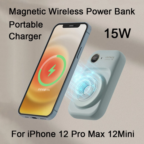 Magnetická mini powerbank s dvouvodičovým kabelem