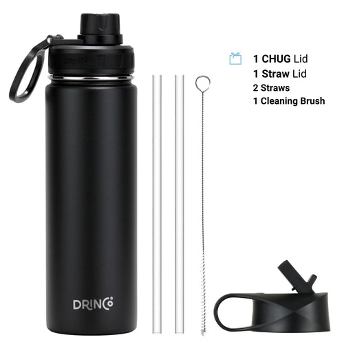 DRINCO® Sportovní láhev z nerezové oceli 22oz – Černá